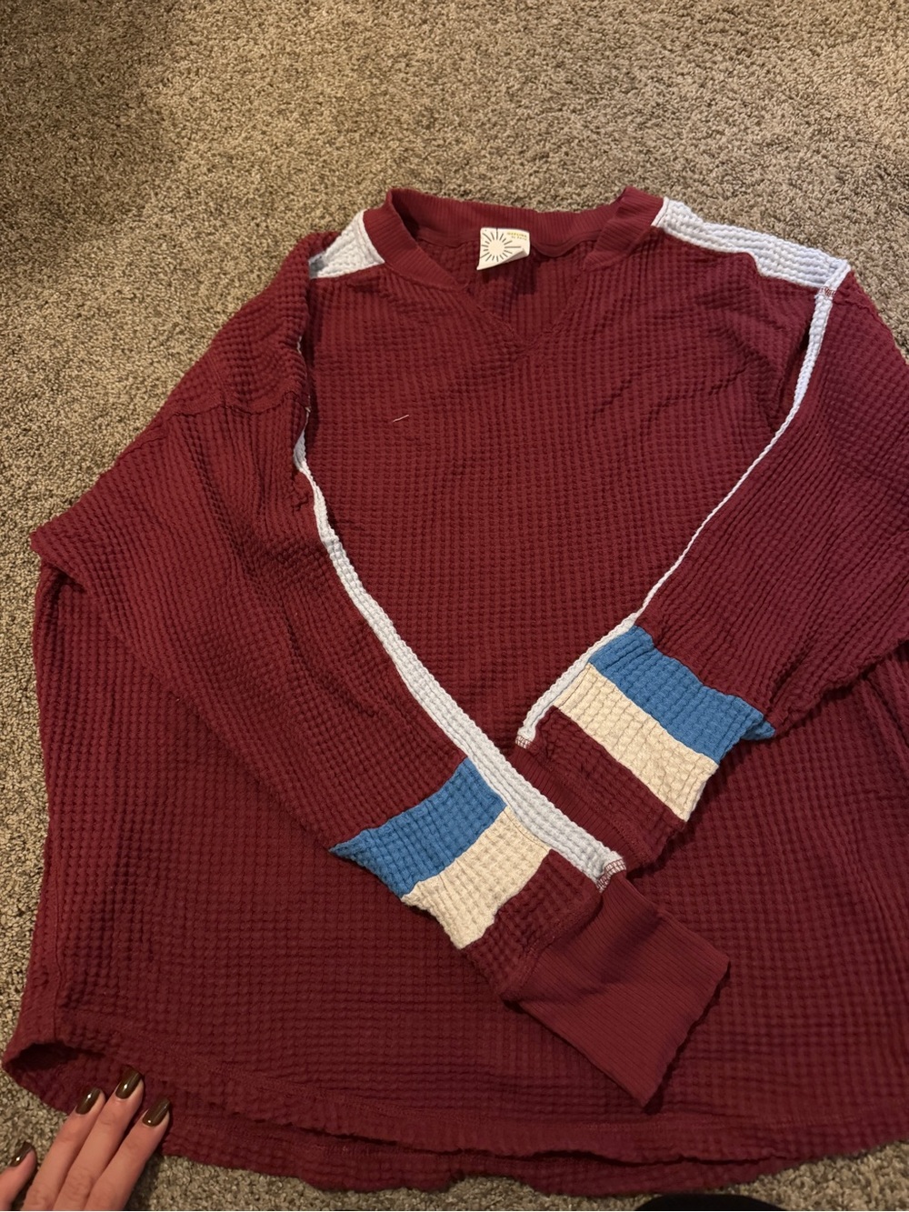 Aerie color block waffle thermal